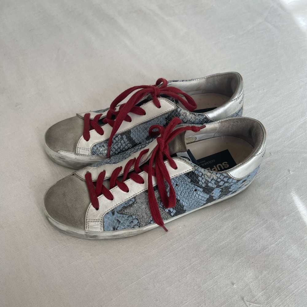 Blue and red golden goose